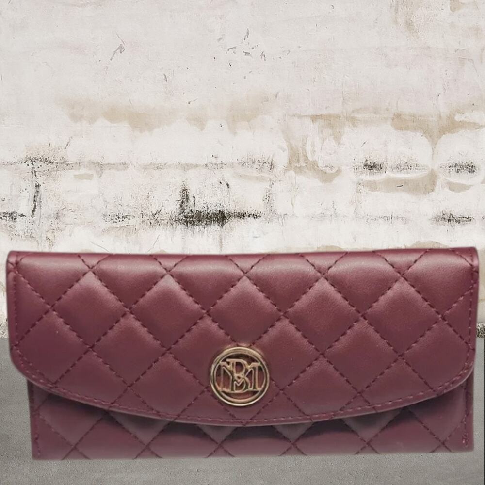 Badgley Mischka Quilted Burgundy Wallet